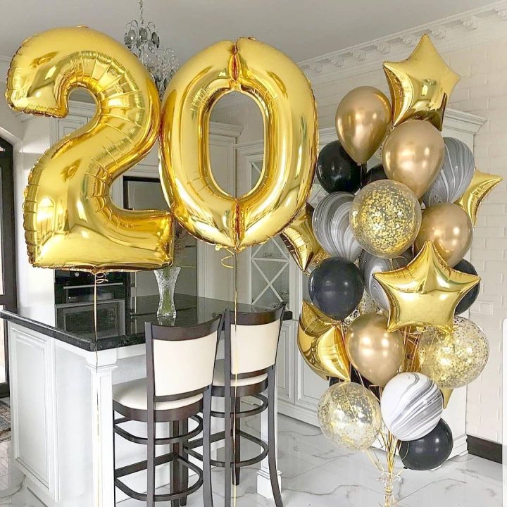 Фольгированный шар Золотая Цифра в Костроме