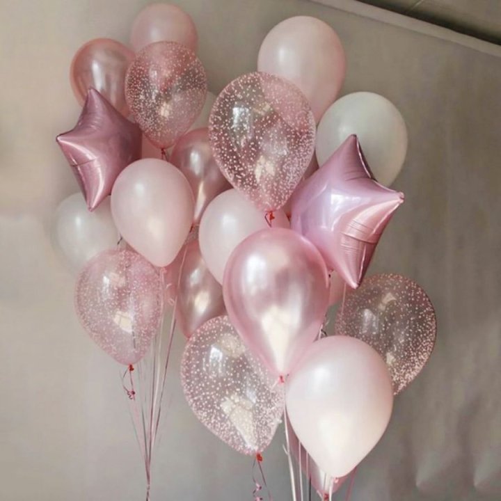 Фонтаны шаров "Розовый" в Костроме