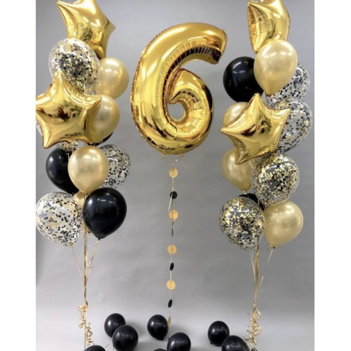 Цифра с фонтанами шаров  в Костроме