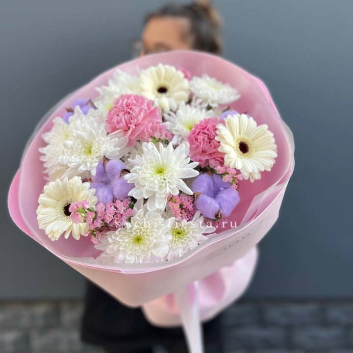 Букет цветов "Пинк спринг" в Костроме
