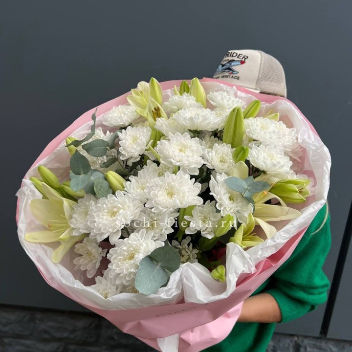  Букет  хризантемы и лилии в Костроме