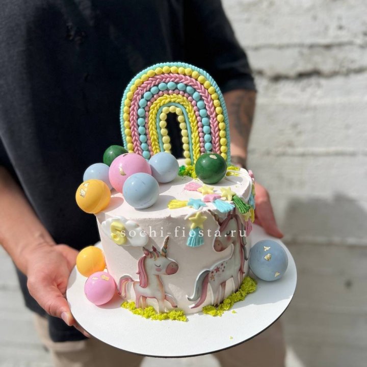 Торт "Радуга с единорогом" в Костроме