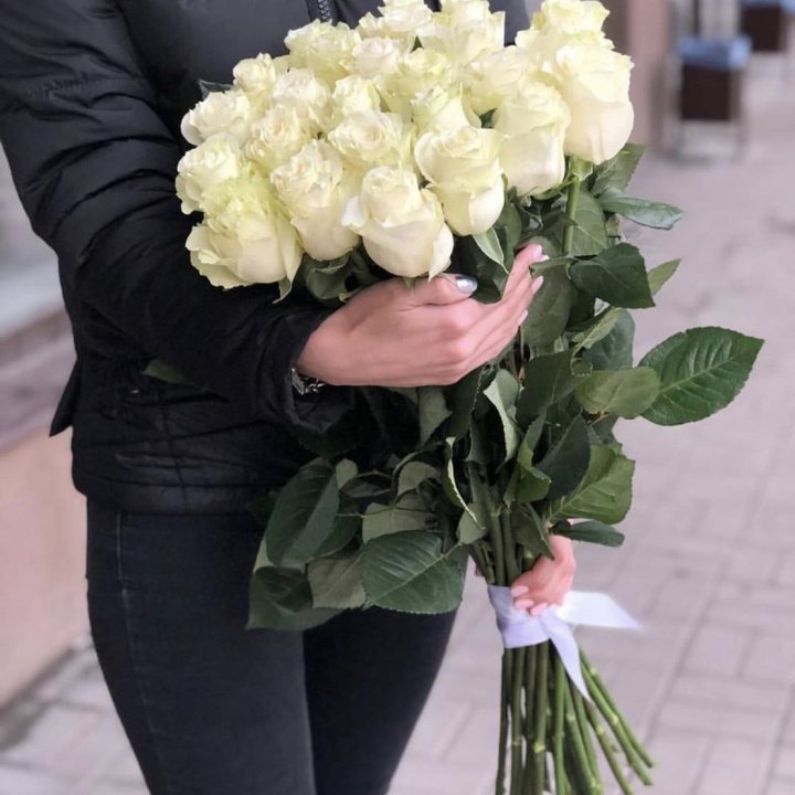 Голландские розы белые в Костроме