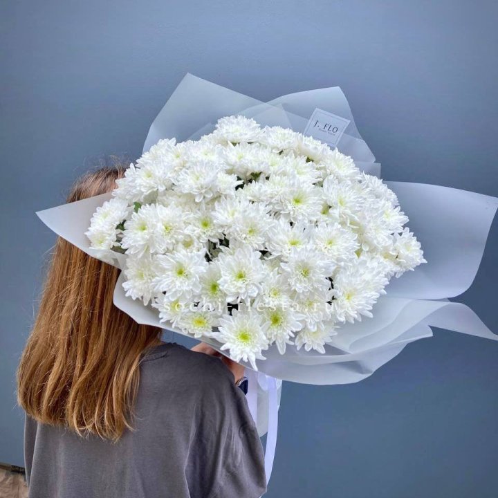 Букет хризантем "Белая снежинка" в Костроме