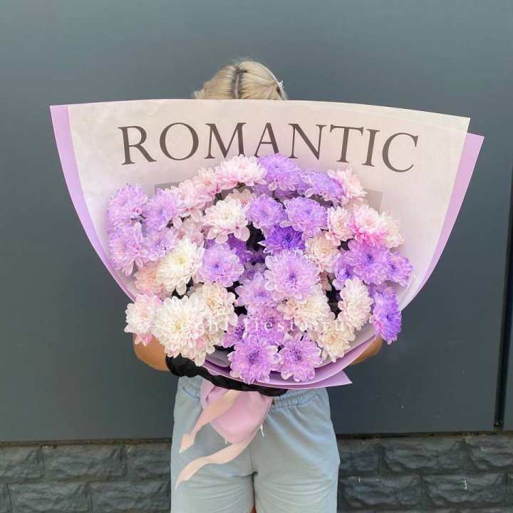 Букет сиреневых хризантем в Костроме