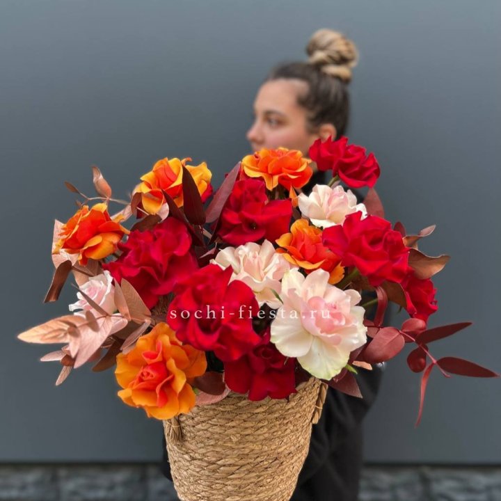 Авторский бокс "Роксана" в джутовом кашпо в Костроме