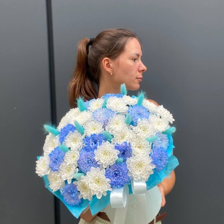  Коробочка  хризантем и лагуруса в Костроме