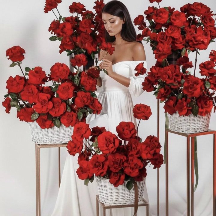 Сет из красных французских роз в Костроме