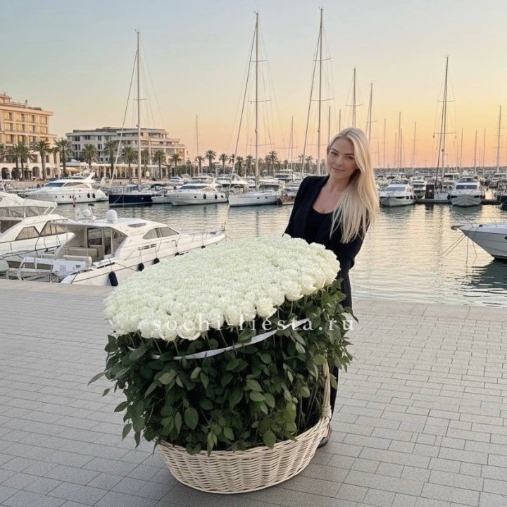 301 высокая роза в корзине в Костроме