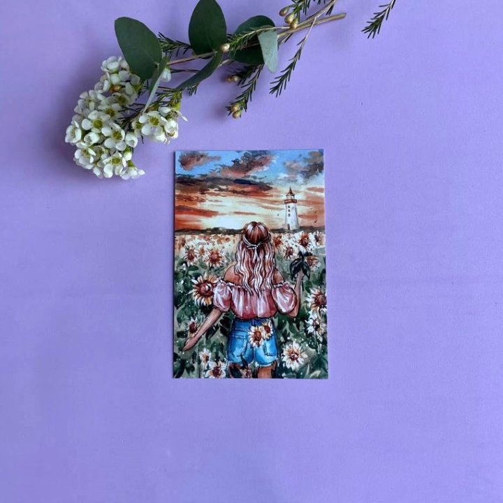 Открытка к букету "Подсолнух" в Костроме