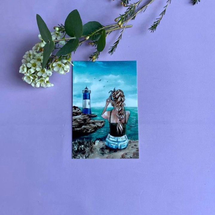 Открытка к букету "Океан" в Костроме