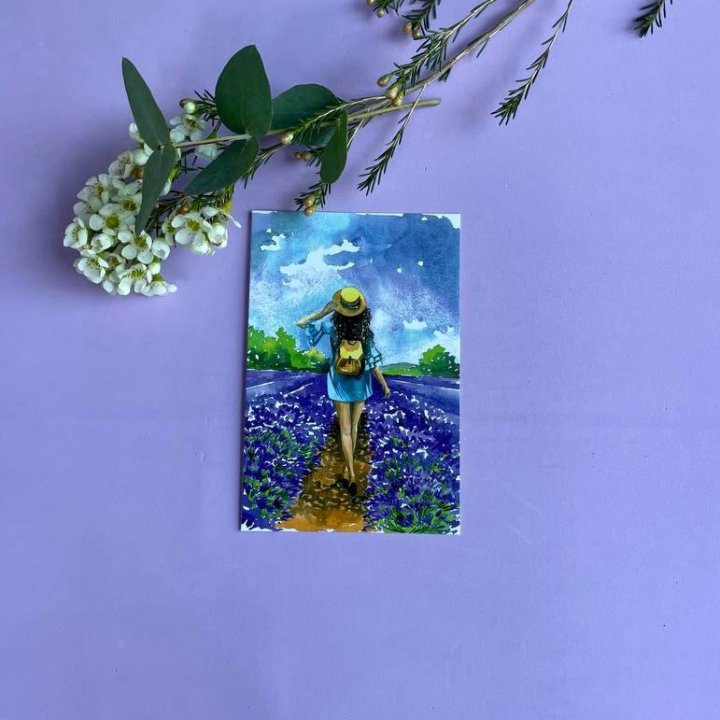 Открытка к букету "Цветочная дорога" в Костроме