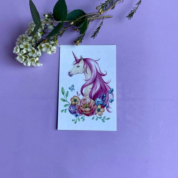 Открытка к букету "Единорог" в Костроме