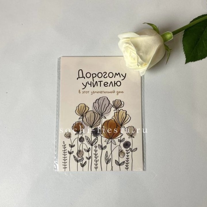 Открытка к букету "Дорогому учителю" в Костроме
