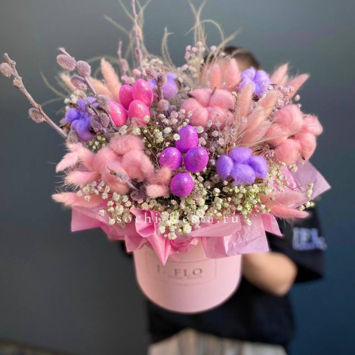 Сухоцветы в коробке  в Костроме