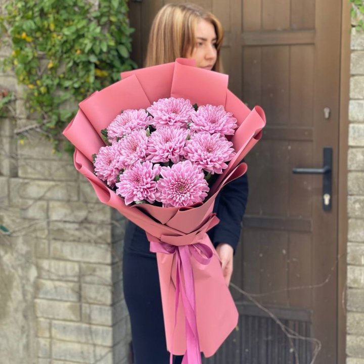 Букет хризантем розовый в Костроме