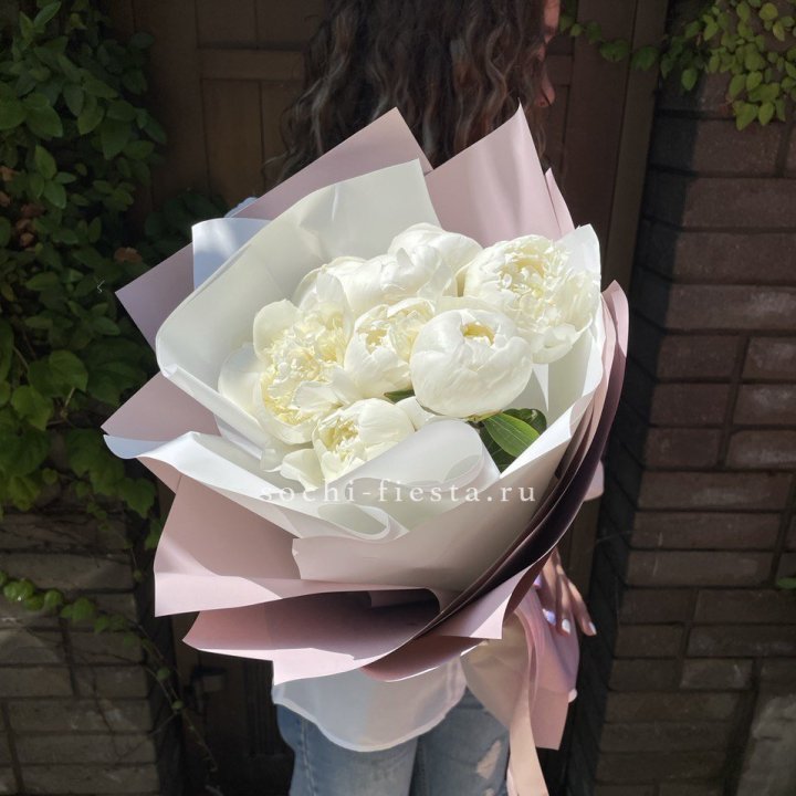 9 белоснежных пионов в Костроме