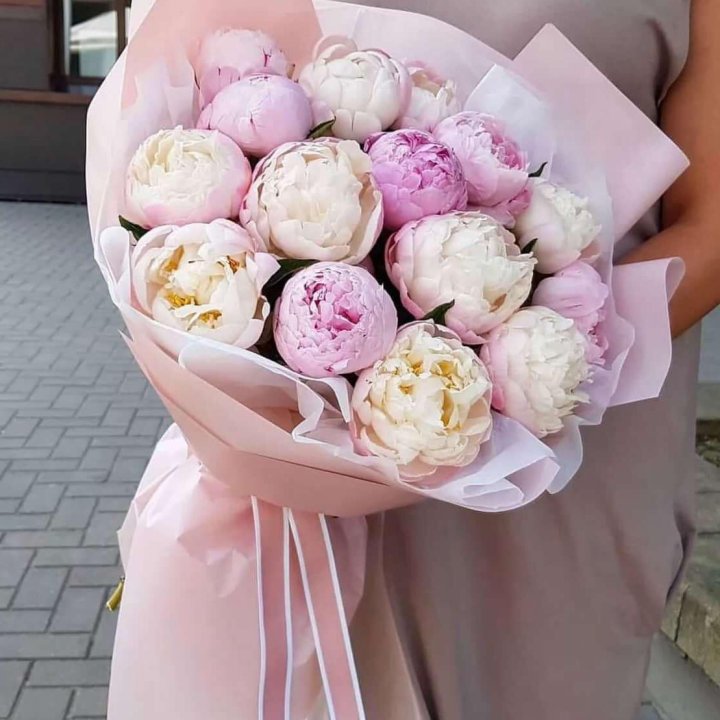 Букет пионов "Маршмелоу" в Костроме
