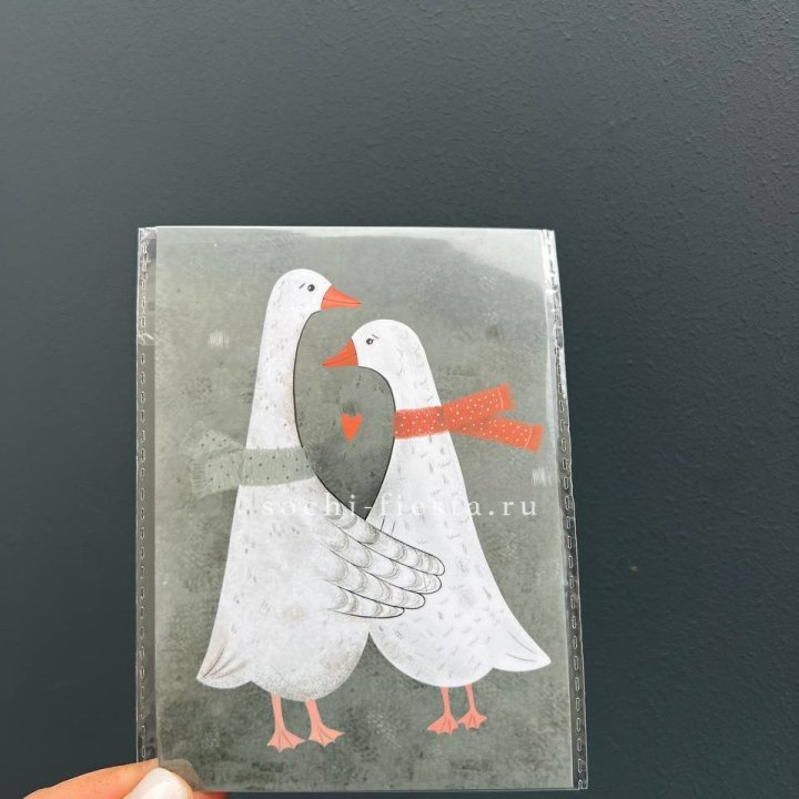 Открытка к букету "Гуси” в Костроме