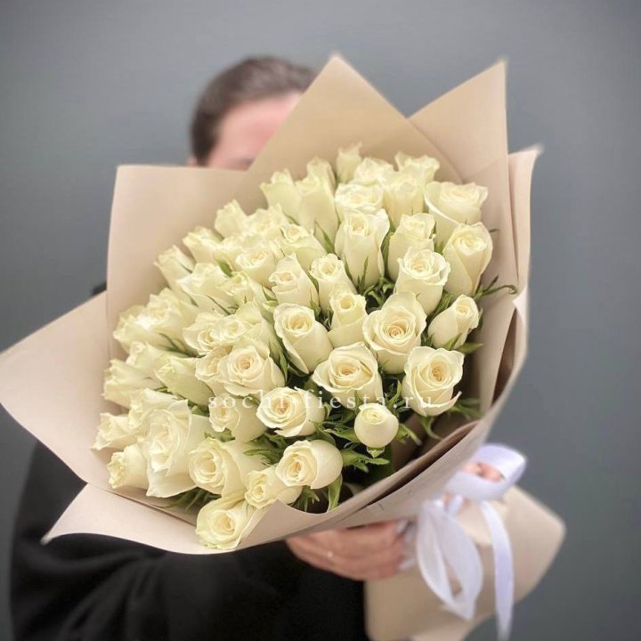 51 белая кенийская роза  в Костроме