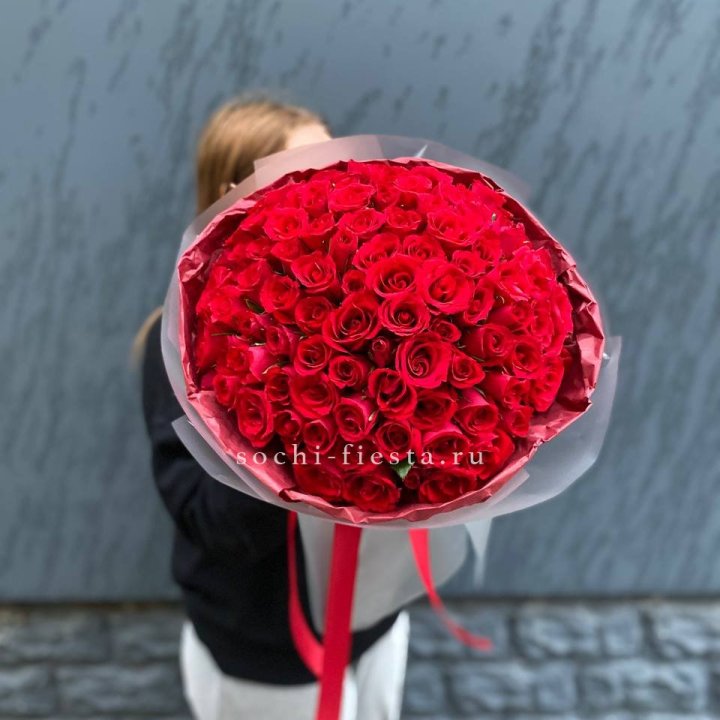 101  красная кенийская роза  в Костроме