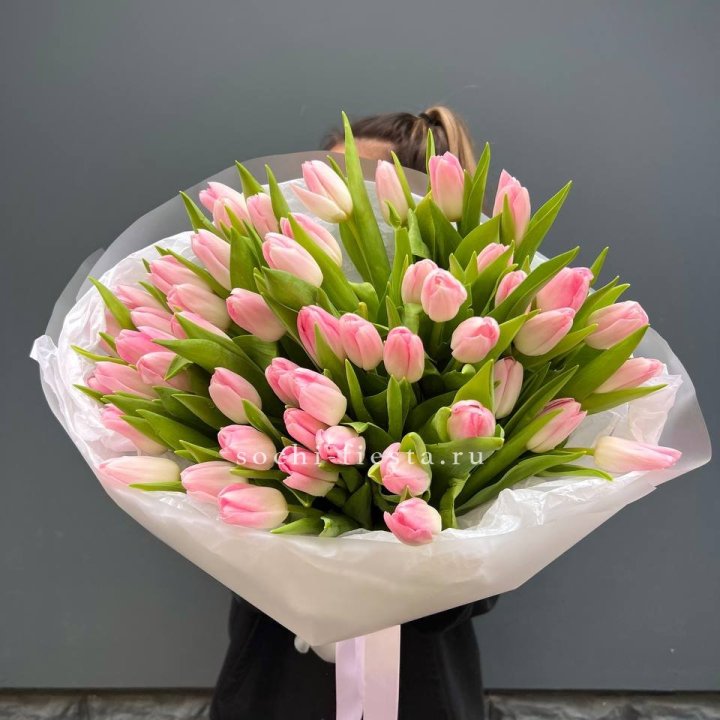 Букет тюльпанов нежно-розовых в Костроме